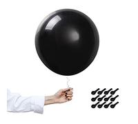 18 inch Black Balloons Matte Latex Big Balloons, 12Pcs Large Balloons.Decorations Halloween Party Balloon Helium Balloon Thick Balloons.for Halloween Wedding Engagement Birthday Baby Shower Christmas