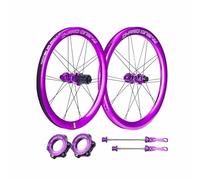 18 Inch BMX Disc Brake Wheelset 355 Folding Bikes Front Rear Wheels 8-11 Speed Cassette, 100/135mm Quick Release, 30mm Aluminium Alloy Double Wall Rims, Ceramic Bearing(Purple)