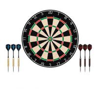 18 Inch Bristle Dartboard Set with 6 x 18g Darts, Round Wire Spider Jute Dart Board for Adults Kids Family Game Night, Home Office Pub Practice Indoor Outdoor Target Board (18" Bristle Dartboard)