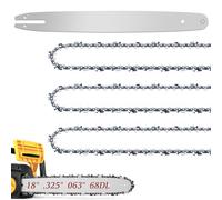 18 Inch Chainsaw Bar and Chain Combo Fit Stihl .063" Gauge .325" Pitch 68 Drive Links, Replacement Chains Fit Stihl 021 023 025 MS250 MS361 MS230 MS210 26RS 68, for Oregon L68 (3 Chains+ 1 Bar)