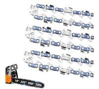 18 Inch Chainsaw Chain .325" Pitch .058" Gauge 72 Drive Links Fits Husqvarna 365,440,555,565, 562XP, 372XP, 572XP, 390XP, 395 XP Oregon 21LGX072G, 21BPX072G,Poulan 4600, 4620, and More (3 Pack)