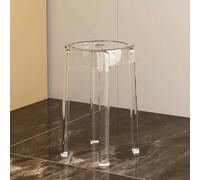 18 Inch Clear Acrylic Stackable Stool, Transparent Bar Chair, Lightweight Indoor Seating for Kitchen, Bathroom, Living Room and Café(Color:Clear,transparent)