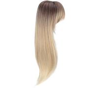 18 Inch Clip-In Human Hair Topper With Customizable Bangs, Silky Texture, 3D Full Head Coverage, Soft Hairpiece For Women