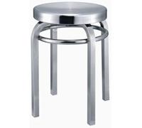 18-Inch Counter Height Industrial Stainless Steel Stools - Stackable Backless Round Metal Bar Stools for Restaurants, Bars & Dining