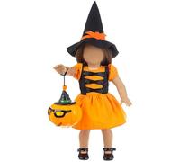 18 Inch Doll Clothes Accessories Sets Includes Witch Hat, Dress & Pumpkin Lantern, Clothes Outfit for Doll Halloween Costumes Girls Gifts..