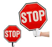 18 Inch Double-Sided LED Stop Slow Paddle, Rechargeable Reflective Traffic Sign with Handle, Lights Up When Lifted, Turns Off When Lowered, Traffic Road Warning for Crossing Guard(STOP/STOP)