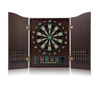 18-inch Electronic Dartboard Set for Kids, Party Game, Wooden Dart Board with Automatic Score Calculation, Electronic Soft Darts (C)