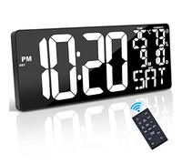 18 Inch Extra Large Digital Wall Clock, Auto Dimming Digital Clock Large Display with DST, Date, Alarm, Temperature/Humidity, LED Large Digital Clock with Remote Control for Home, Office, Garage, Shop