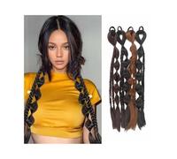 18 Inch Fashion Braided Ponytail Extension with Elastic Tie 2 Pcs Heat-resistant Synthetic Lantern Braided Ponytail Hairpiece(2/33)