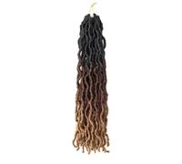 18 Inch Faux Crochet Hair,Soft Gypsy Wavy Braids Dreadlocks Tone Curly Twist Braiding Extensions African Roots Braid(1B-30-27)