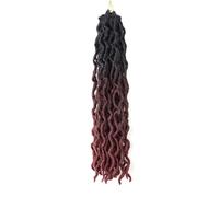 18 Inch Faux Crochet Hair,Soft Gypsy Wavy Braids Dreadlocks Tone Curly Twist Braiding Extensions African Roots Braid(1B-BUG)