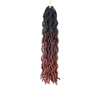 18 Inch Faux Crochet Hair,Soft Gypsy Wavy Braids Dreadlocks Tone Curly Twist Braiding Extensions African Roots Braid(1B-99J-530)