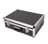 18 Inch Flight Case Lockable Aluminium Tool Box Foam 45×31×15cm Black