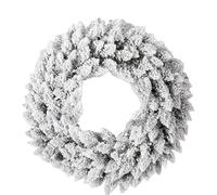 18-Inch Flocked Christmas Wreath, White Snow-Covered Artificial Pine Wreath for Front Door, Holiday Home Decoration, 45cm Winter Door Hanging (50CM 400g B)