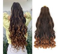 18 inch French Curl Braiding Hair 8 Pack crochet braids hair extensions Curl Braids Crochet Hair expression hair french curl braiding hair Extensions Pre Stretched Bouncy Braiding Hair(18 Inches, T30)