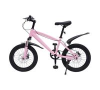 18 Inch Kids Mountain Bike for 1.25-1.4m Boys Girls, Bicycle with Anti-Slip Pedals & LED Lights, Adjustable Seat Mountain Bike 118*20*68cm Sport Cycling Bike for Outdoor Beach City Riding, Pink