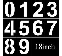 18 Inch Large Number Stencils Set 0-9 Address Number Stencil Reusable Plastic Digital Stencils Templates for Cake Stencil Address Number Painting Stencils Templates (Classic Style, 18 Inch)