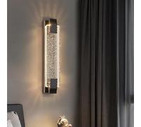 18 inch Led Crystal Seeded Bubble Glass Wall Sconce Rosed Dimmable Bathroom Wall Mounted Light Vanity Fixtures Black Hallway Wall Lamp Compatible with Bedroom Bedside Living Roomk 40Cm,Led Ch/K 50Cm