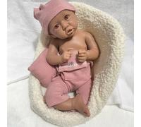 18 Inch Lifelike Silicone Reborn Baby Doll,African American Girl Toddler,Soft Newborn Black Girl for Gift, Photography & Role Play (Unpainted)