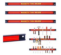 18 inch Magnetic Tool Holder Rack, Strong Metal Heavy Duty Magnet Storage Tool Set, with Mounting Screws for Garage Workshop - Heavy Duty Garage Wall Holder Strip for Tools (3)