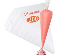 18 Inch Pastry Bags, 200 PCS Piping Bags Disposable, Thickened Piping Bags, Anti-Burst Non-Slip Icing Bags for Desserts, Cake, Breads and Cookies