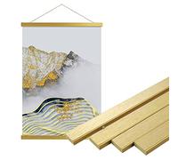 18 inch Poster Hanger Frame , Magnetic Poster Hanger Frame, 18x18 18x24 18x30 Magnet Canvas Artwork Print Dowel Poster Hangers Frames Hanging Kit (18 inch, Gold)