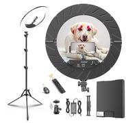 18 Inch Ring Light Kit, 55W Dimmable LED Light, Tripod Stand, Remote Control, Box, CRI95 (18) (Black, 18-2)