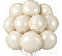 18 Inch Self-Sealing Aluminum Foil Balloons - Pack of 20 Elegant Party Decorations for Birthday, Anniversary & Adult Celebrations - Premium Round Balloons with Ribbons