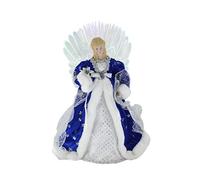 18" Inch Standing Blue & Silver Fiber Optic Angel Lighted LED Christmas Tree Topper or Table Top 169510