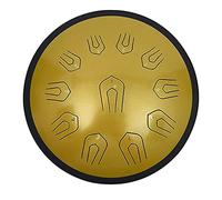 18 Inch Steel Tongue Drum 22 Notes Handpan Drum Tank Drum C Key Professional Music Panda Drum with Travel Bag for Yoga, Meditation, Music Therapy (Color : Gold)