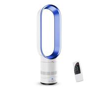 18 Inch Tower Fan, Bladeless Fan Oscillating 80°, Portable Air Purifier Standing Fans, with Remote Control, 8H Timer, 8 Speeds, LED Display One Button Switch, Indoor Home Bedroom Office (blue)