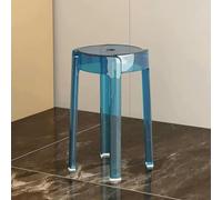 18 Inch Transparent Acrylic Bar Stool, Stackable Tall Indoor Stool for Kitchen Counter, Café Seating, and Family Gatherings(Color:Blue,transparent)