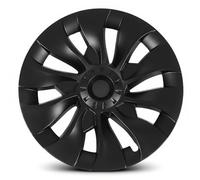 18 Inch Wheel Hub Cover for Tesla Model 3 2017 to 2023, Symmetrical Fully Wrap Hubcap Rim Protector Cover Trim Replacement 4 Pack Back Snap Design Easy Install (Matte Black)