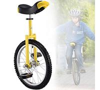 18 Inch Wheel Unicycle for Kids, Non-Slip Wheels , Mountain Tires Riding Self-Balance Exercise Balance Bike Outdoor Sports Fitness(Yellow)