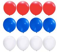 18 Inch White Red Blue Latex Big Balloons,12Pcs Big Balloons Party Balloon Helium Balloons.Union Jack Party British Balloon for VJ Day 80th Anniversary Decorations Union Jack Souvenir Decoration