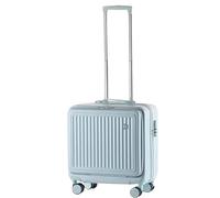 18 Inch White Small Carry On Luggage with Full Open Front Cover Lightweight Checked Suitcase Travel Bag for Easy nization & Packing