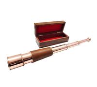 18 Inches Antique Brass Telescope | with Engraved Wooden Box | Copper Finish Handmade Spyglass Telescope | with 15 X Clear Vision | or I Know The Plans I Have for You Vintage Home & Office Decor