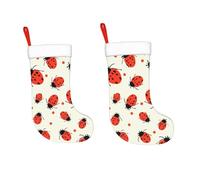 18 Inches Christmas Stockings Personalized Ladybugs Pattern Infinite Speckled Xmas Stocking Hanging Decoration Fireplace Stocking with Plush Edges for Holiday Xmas Tree Christmas Ornaments Gifts