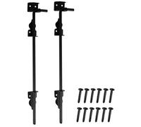 18" Iron Gate Drop Down Bolt, Heavy Duty Hardware Ground Latch, Black