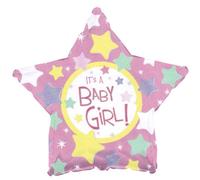 18" It's A Girl Pink Star Balloon (1 ct)