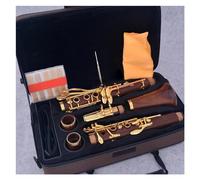 18 Keys Bb Tone Clarinet Red Wood Body Gold-Plated Key Clarinet Woodwind Instrument With Case Clarinet Set