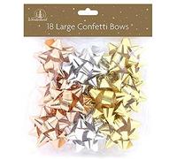 18 Large Gift Bows, Silver, Gold and Rose Gold Bows for Christmas