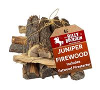 18 LB. Juniper Firewood & Fatwood Firestarter by Billy Buckskin Co., Aromatic & Seasoned Wood Logs, Fire Wood Logs Perfect Firestarter for Fire Pit, Fireplace, Campfires, Bonfire, Outdoor BBQ Grilling