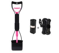 18 Long Handle Foldable Pet Pooper Scooper with Garbage Bag Bone-Shaped Storage Box for Dogs Cats Easy to Clean and Portable