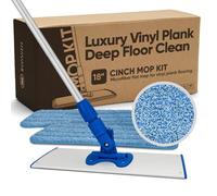 18” Luxury Vinyl Plank Floor Mop | Deep Clean Without Damaging | Recommended by LVP Manufacturers | Heavy Duty Lightweight | Reusable Microfiber Mop Pads