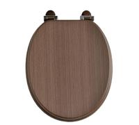 18" MDF Toilet Seat Universal Adjustable Fit Most Toilets Oval Seat┃Bathroom Standard Wooden MDF Toilet Seat | WC SEAT +Fittings (Dark Wooden)