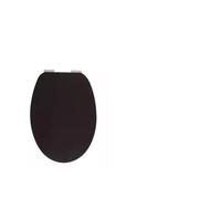 18" MDF Toilet Seat Universal Adjustable Fit Most Toilets Oval Seat┃Bathroom Standard Wooden MDF Toilet Seat | WC SEAT +Fittings (Black Wooden)