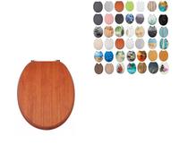 18" MDF Toilet Seat Universal Adjustable Fit Most Toilets Oval Seat┃Bathroom Standard Wooden MDF Toilet Seat | WC SEAT +Fittings (Antique Wooden)
