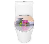 18" MDF Toilet Seat Universal Adjustable Fit Most Toilets Oval Seat┃Bathroom Standard Wooden MDF Toilet Seat | WC SEAT +Fittings (Orchid Stones)
