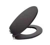 18" MDF Toilet Seat Universal Adjustable Fit Most Toilets Oval Seat┃Bathroom Standard Wooden MDF Toilet Seat | WC SEAT +Fittings┃Quick Release Toilet Seat - Black